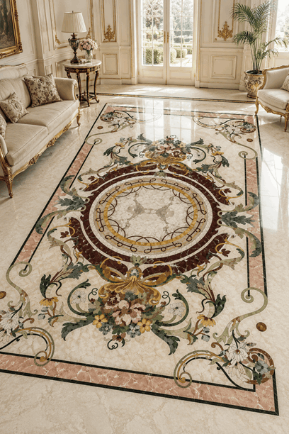 Custom Marble Inlay Floor