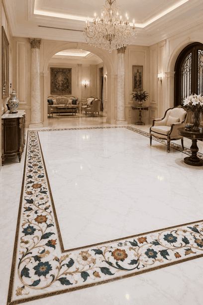 Floral Vine Marble Border